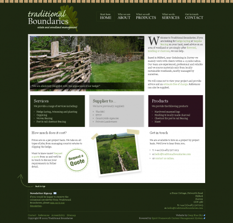 Screenshot of the Traditional Boundaries website